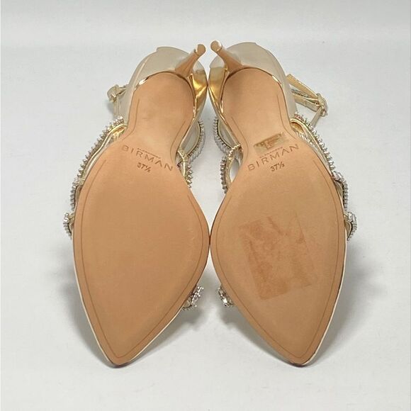 Alexandre Birman Metallic Leather Crystal-Embellished Sandals size 37.5 - Picture 11 of 12